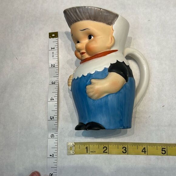 Vintage Toby Jug Creamer Pitcher German Dutch Boy Flowers - Picture 8 of 8